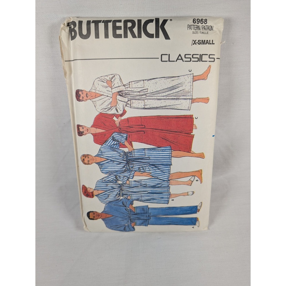 Butterick 6968 Mens Pajama Robe Extra Small Patterns Uncut